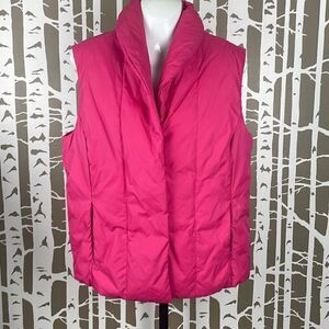 Coldwater Creek Down Feather Fill Quilted Puffer Vest M Pink